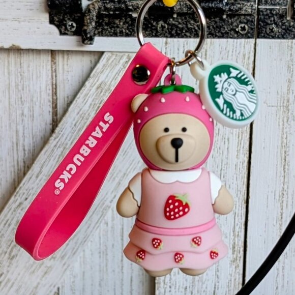 Starbucks Other - NWOT Starbucks Strawberry 🍓 Bearista Bear Keychain Bag Charm Asia Release